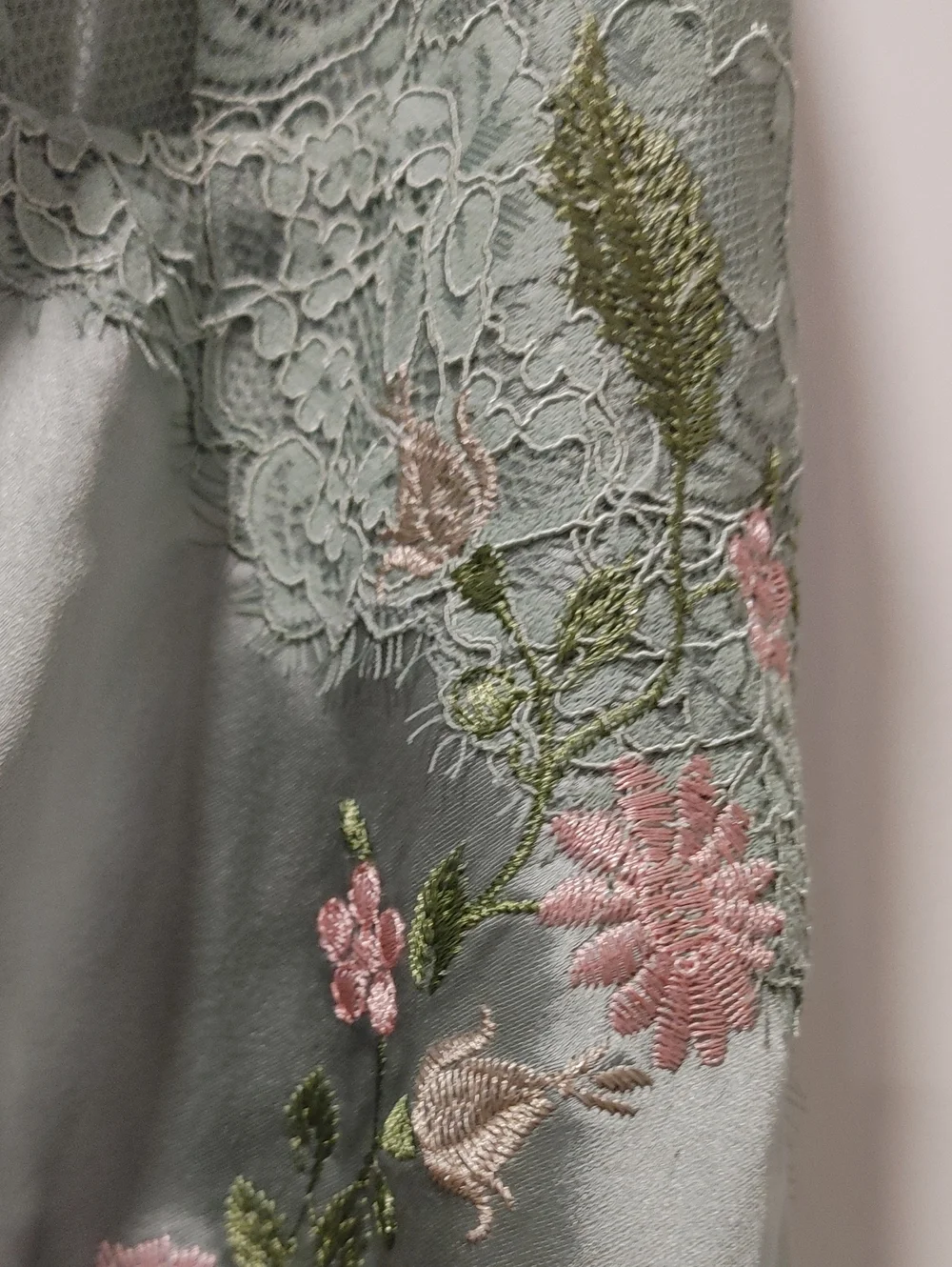 House of CB Fallonlight jade embroidered slip dress - Slip Dress in Pale Sage